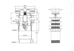 MEDIDAS VALVULA CLICK CLACK LAVABO-BIDE MARTI 1921